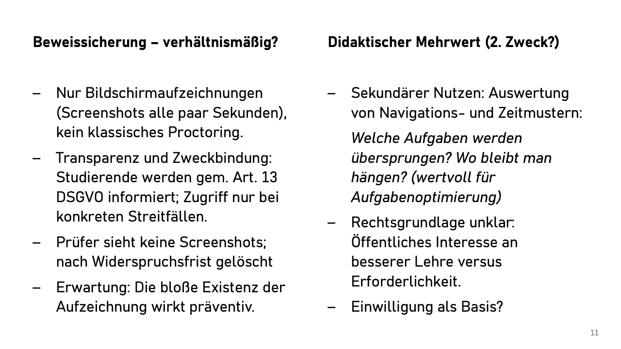 Screenshot-System für Beweissicherung mit automatischer Löschung, Zugriffskontrolle und Zweckbindung