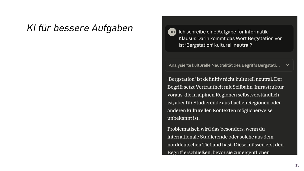 AI for better tasks - Screenshot with cable car station example