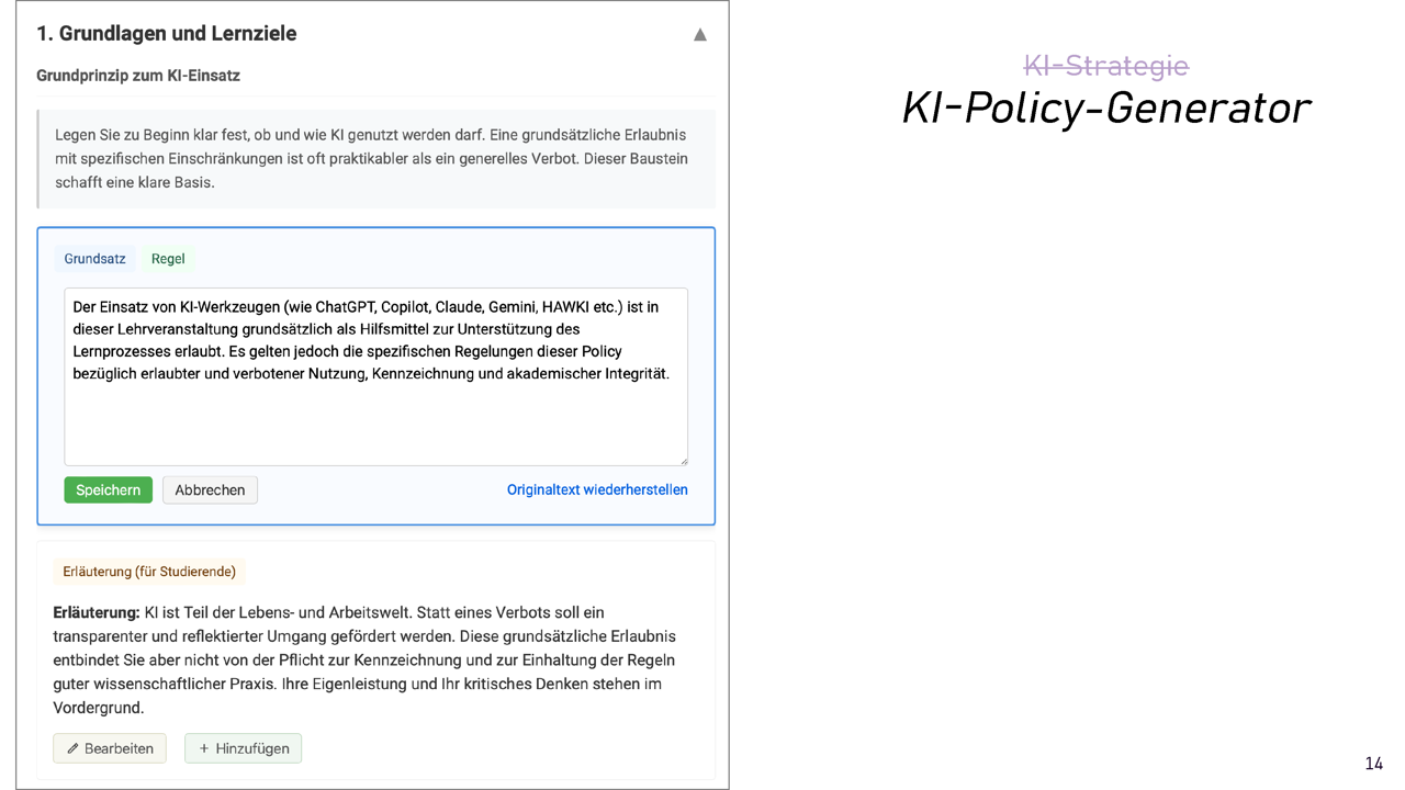 AI Policy Generator Interface