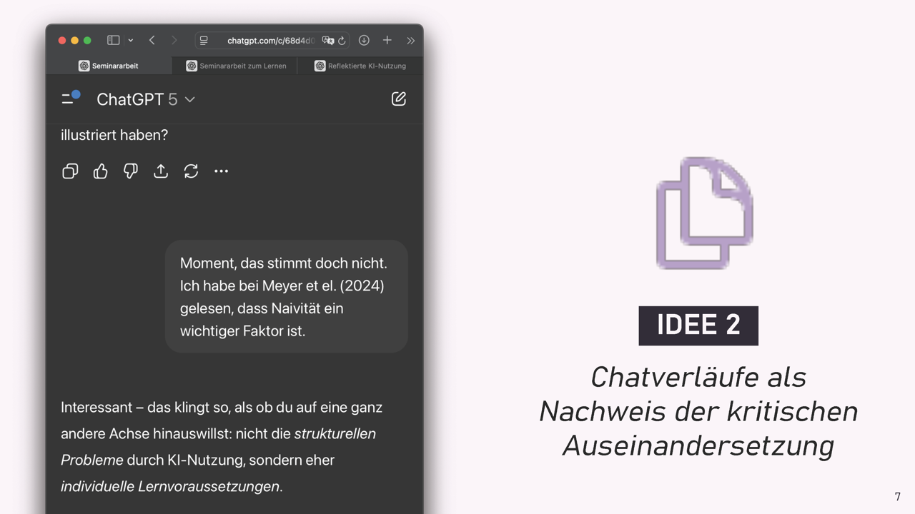 ChatGPT dialog with seemingly critical correction by student